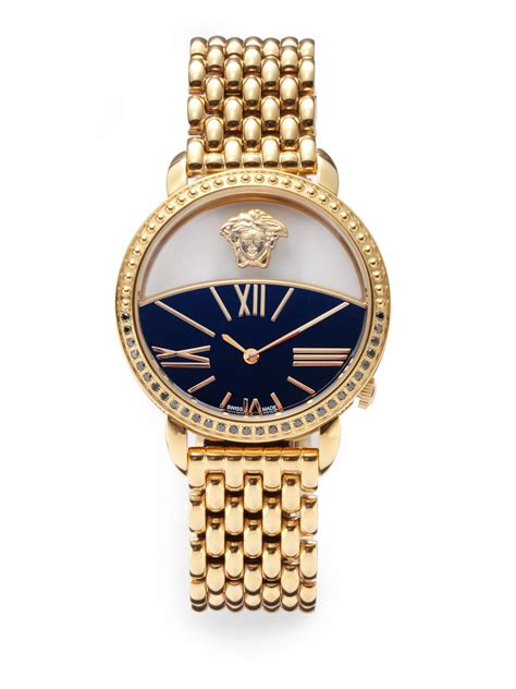 versace gold diamond watch|men's gold versace watch.